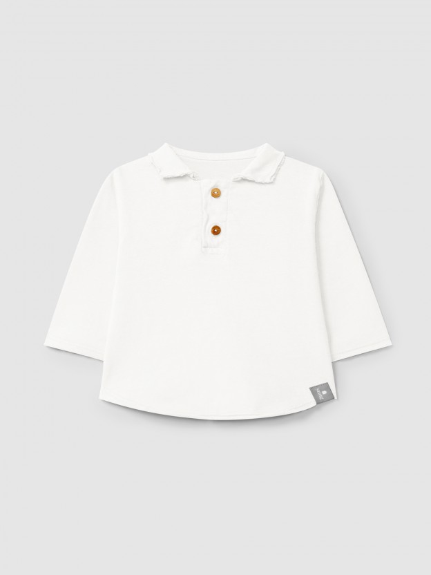 Longsleeve in organic cotton with pointy collar