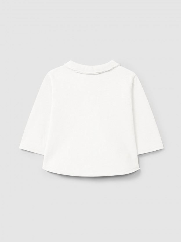 Longsleeve in organic cotton with pointy collar