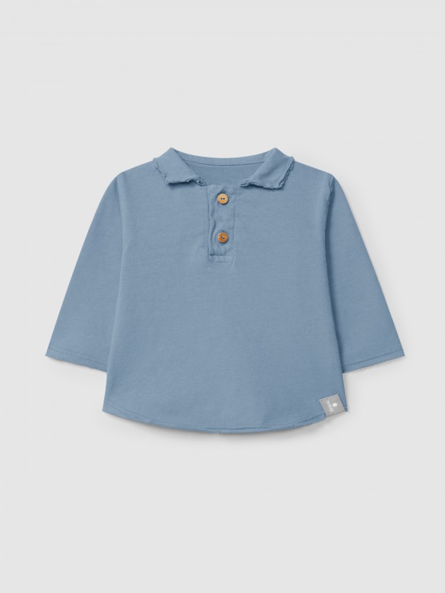 Longsleeve in organic cotton with pointy collar