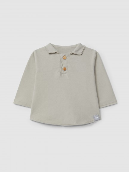 Longsleeve in organic cotton with pointy collar