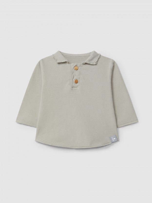 Longsleeve in organic cotton with pointy collar