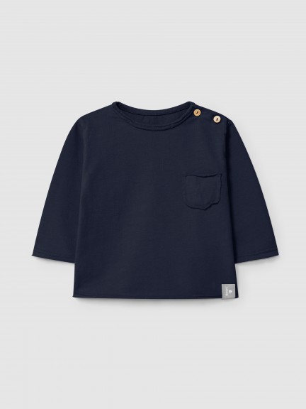 Longsleeve com bolso em algodão orgânico Longsleeve com bolso em algodão orgânico