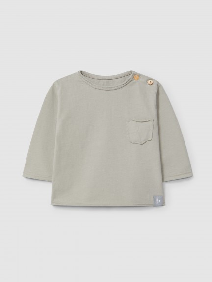 Longsleeve in organic cotton with pocket Longsleeve in organic cotton with pocket