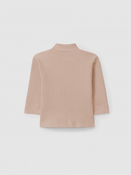 Longsleeve col roulé en maille cannelée Longsleeve col roulé en maille cannelée