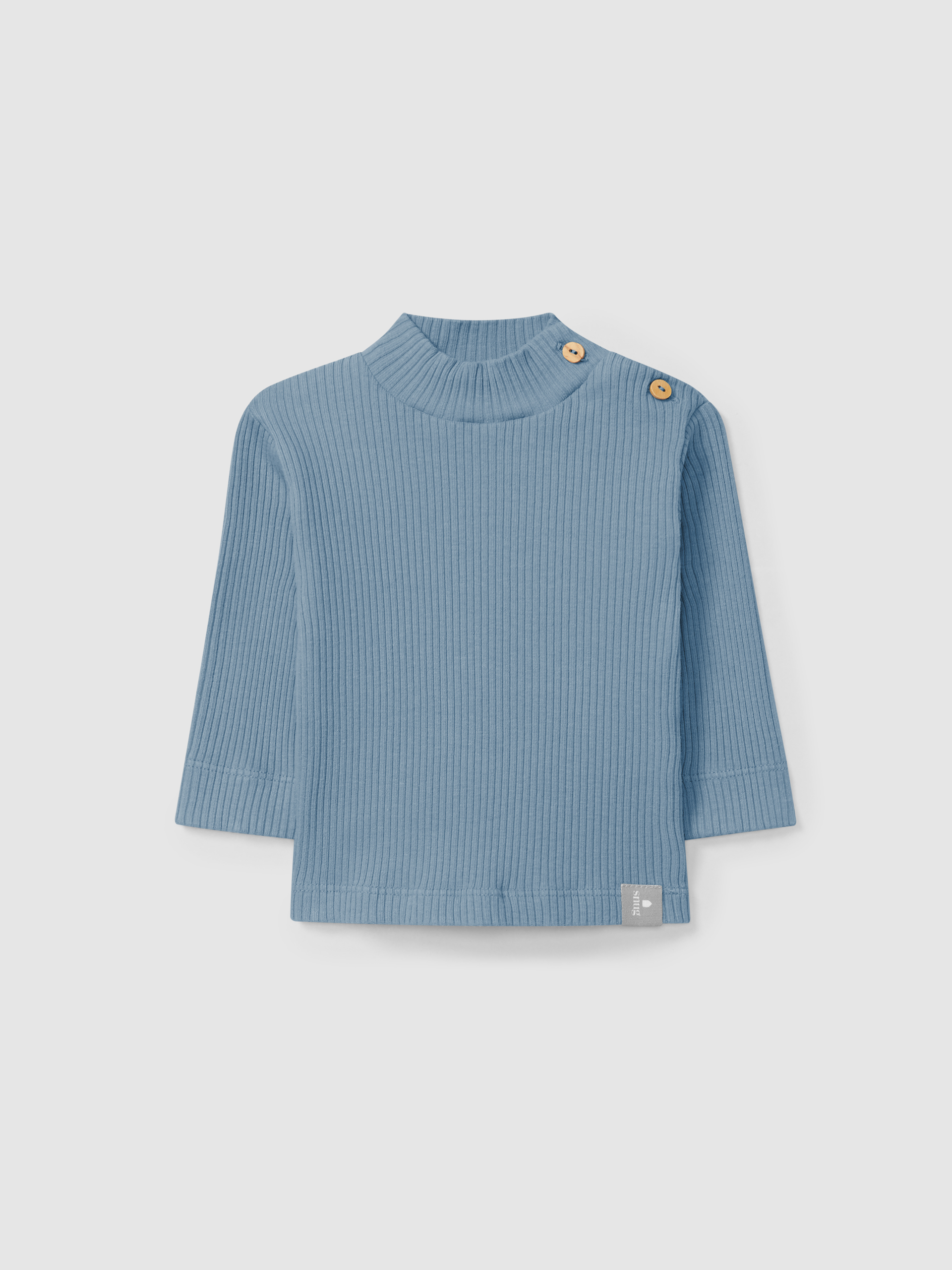 Longsleeve col roulé en maille cannelée