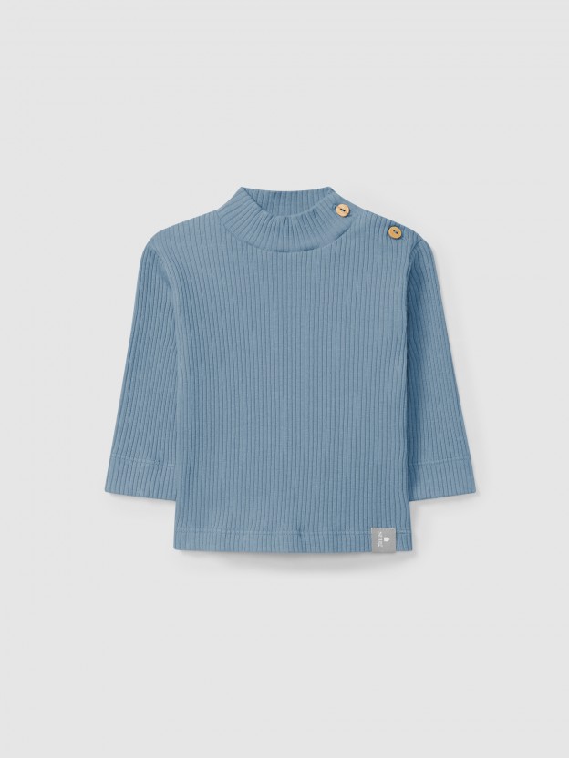 Longsleeve col roulé en maille cannelée Longsleeve col roulé en maille cannelée