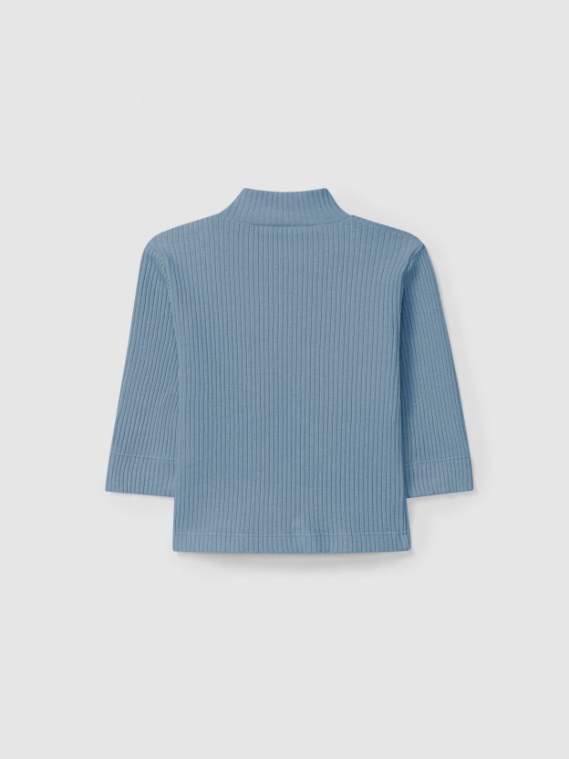 Longsleeve col roulé en maille cannelée Longsleeve col roulé en maille cannelée