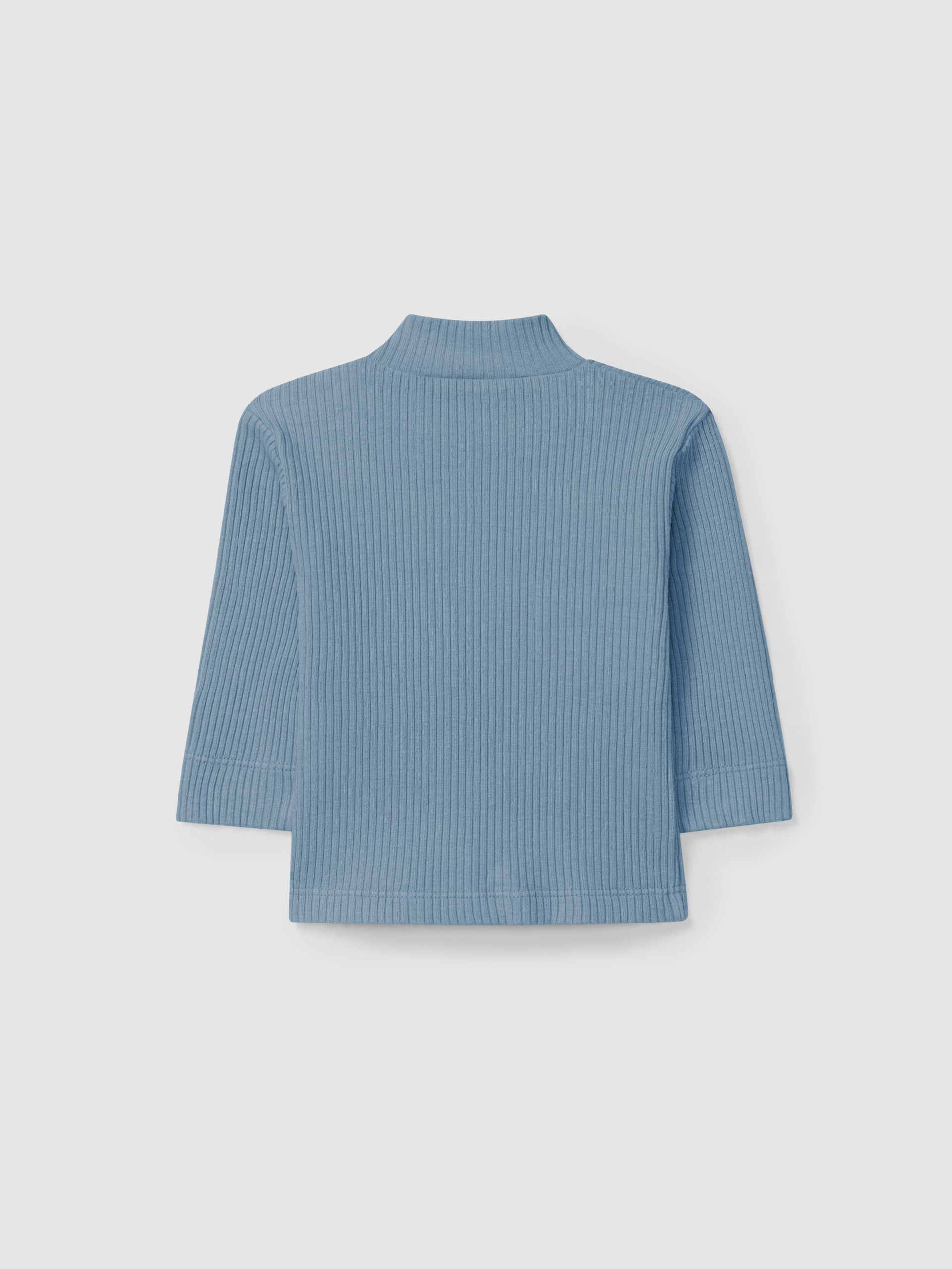 Longsleeve col roulé en maille cannelée