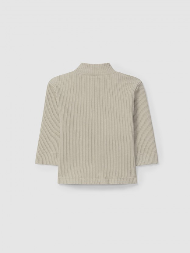 Longsleeve col roulé en maille cannelée Longsleeve col roulé en maille cannelée