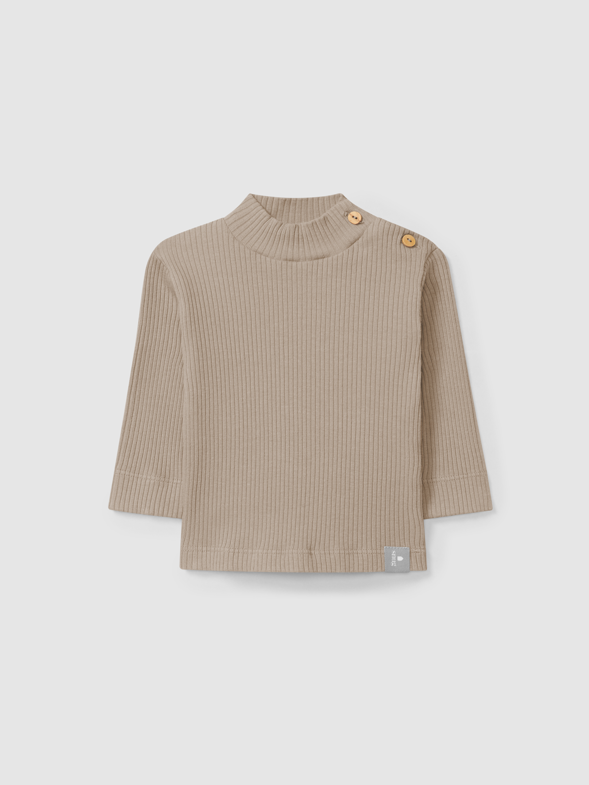 Longsleeve gola alta em malha canelada