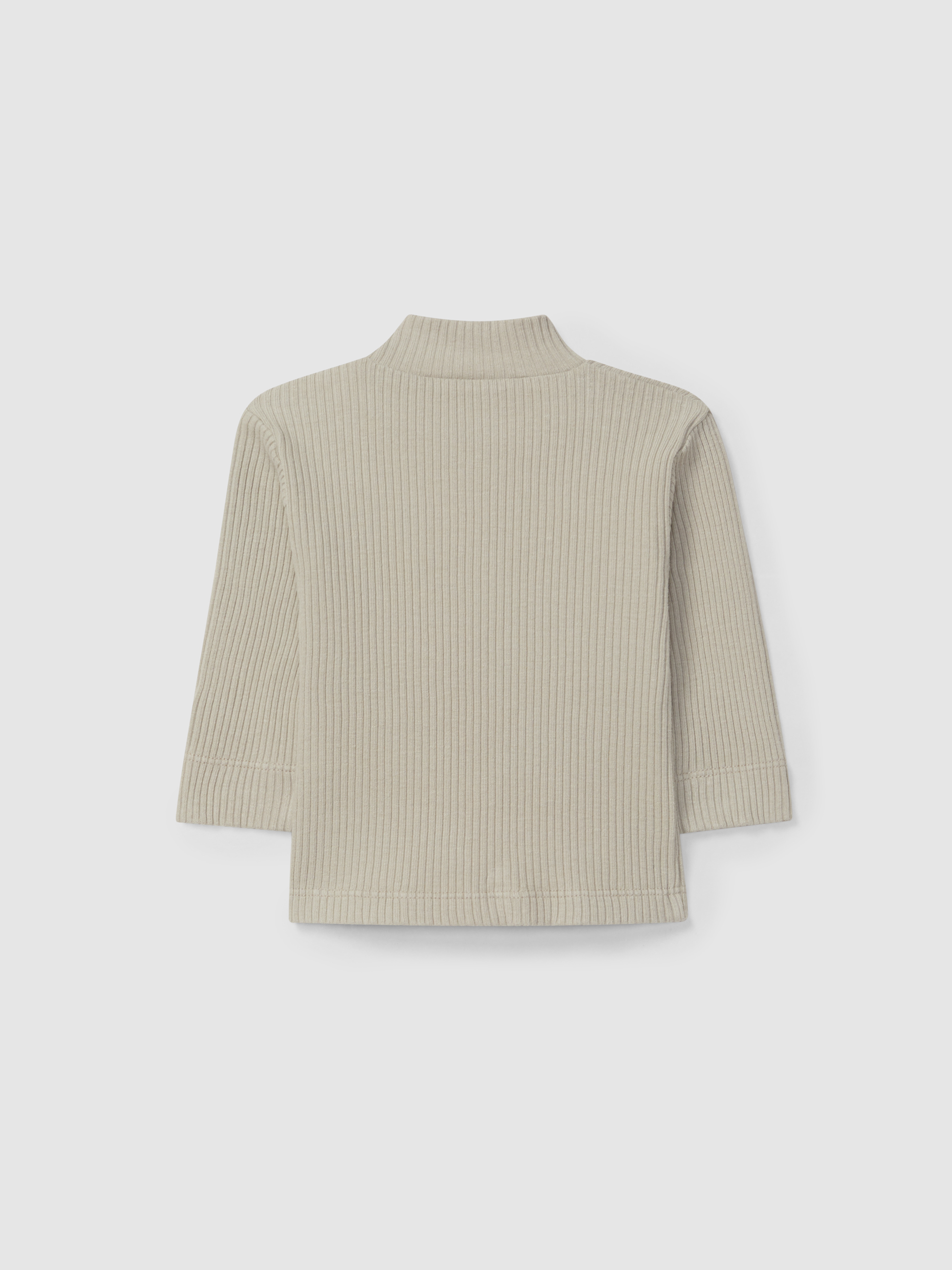 Longsleeve col roulé en maille cannelée