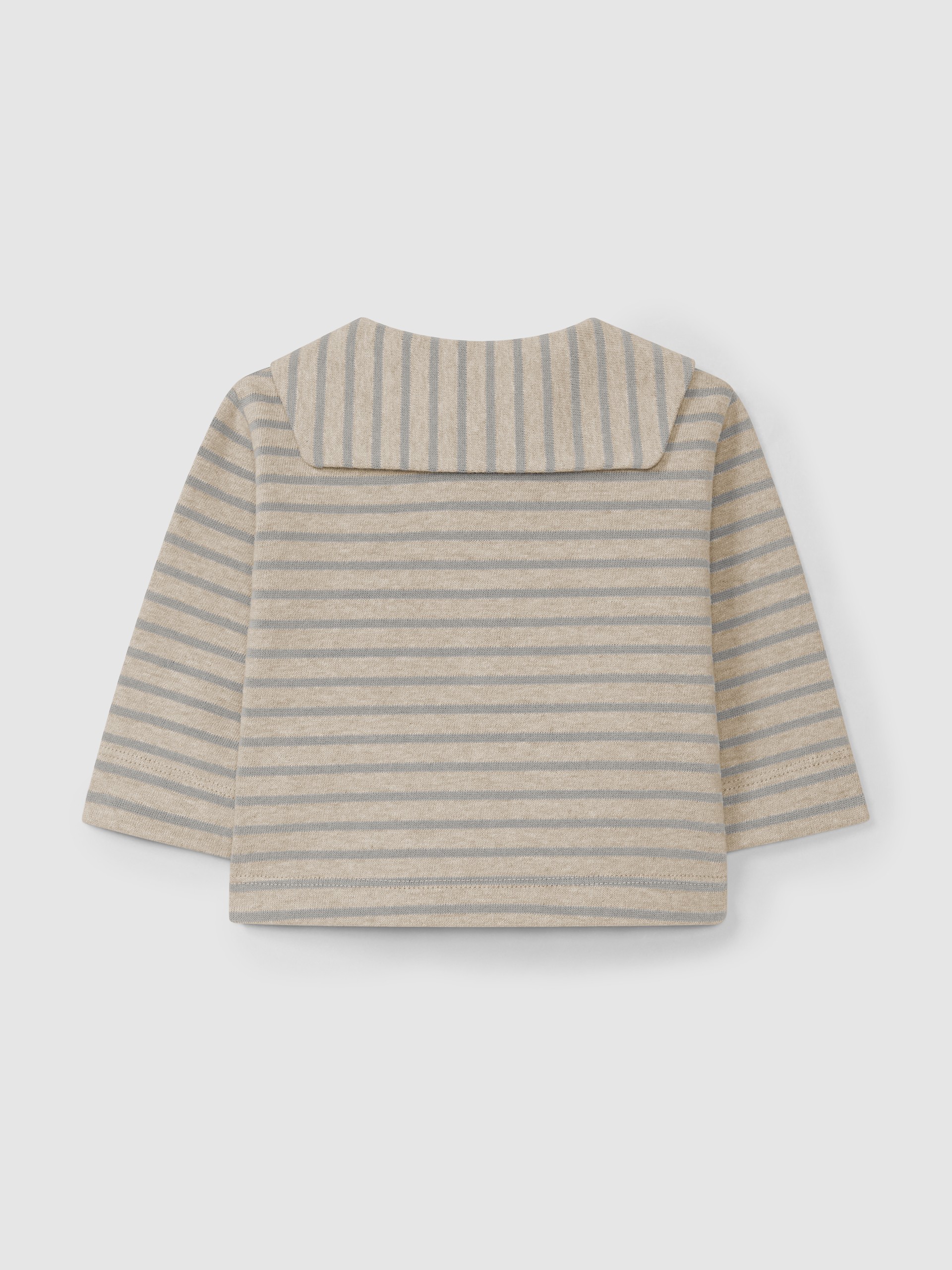 Manga larga a rayas en punto cardado con cuello marinero