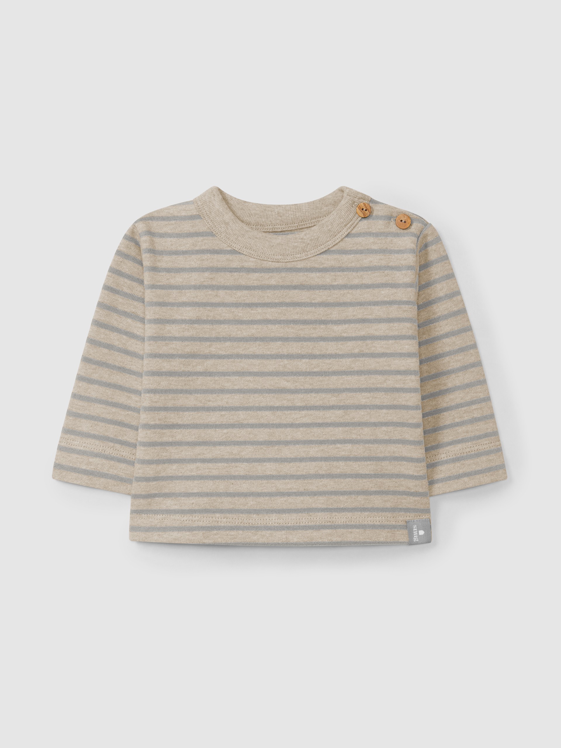 Longsleeve de riscas em jersey cardado
