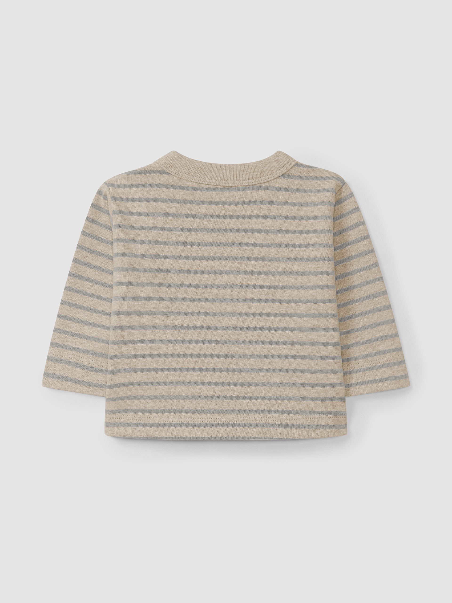 Longsleeve de riscas em jersey cardado