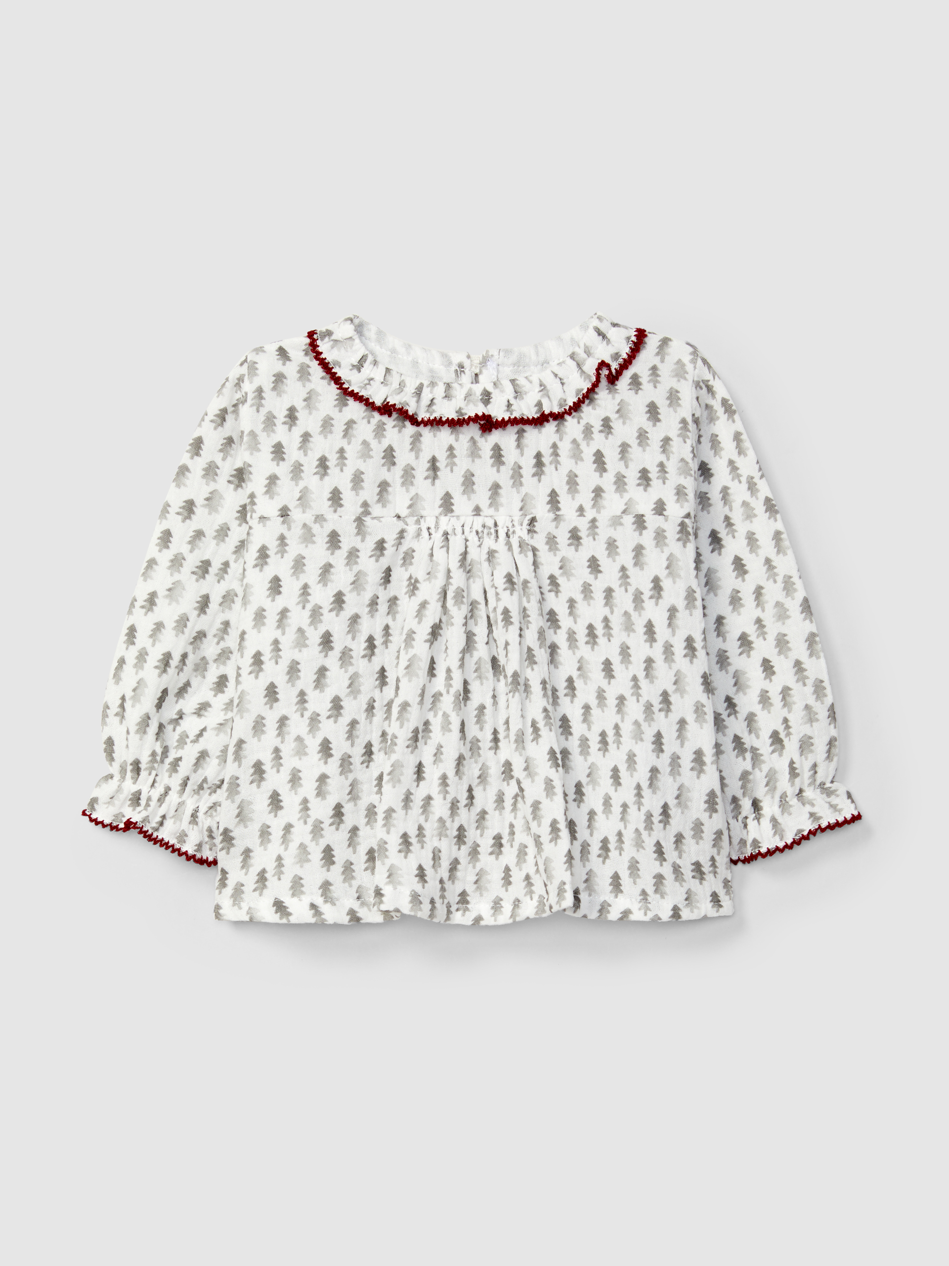 Blusa de muselina con estampado de pinos