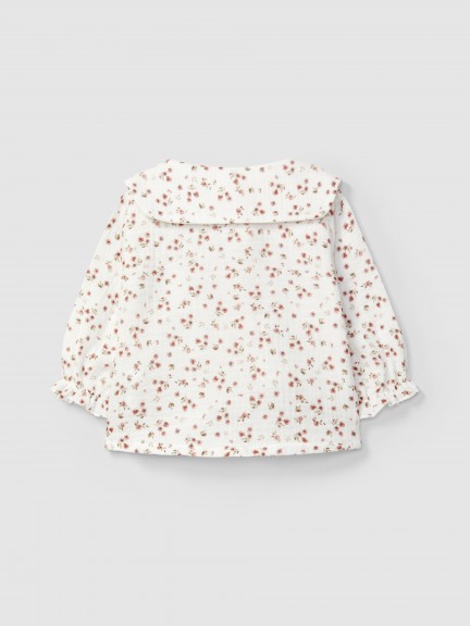 Blouse in floral printed muslin Blouse in floral printed muslin