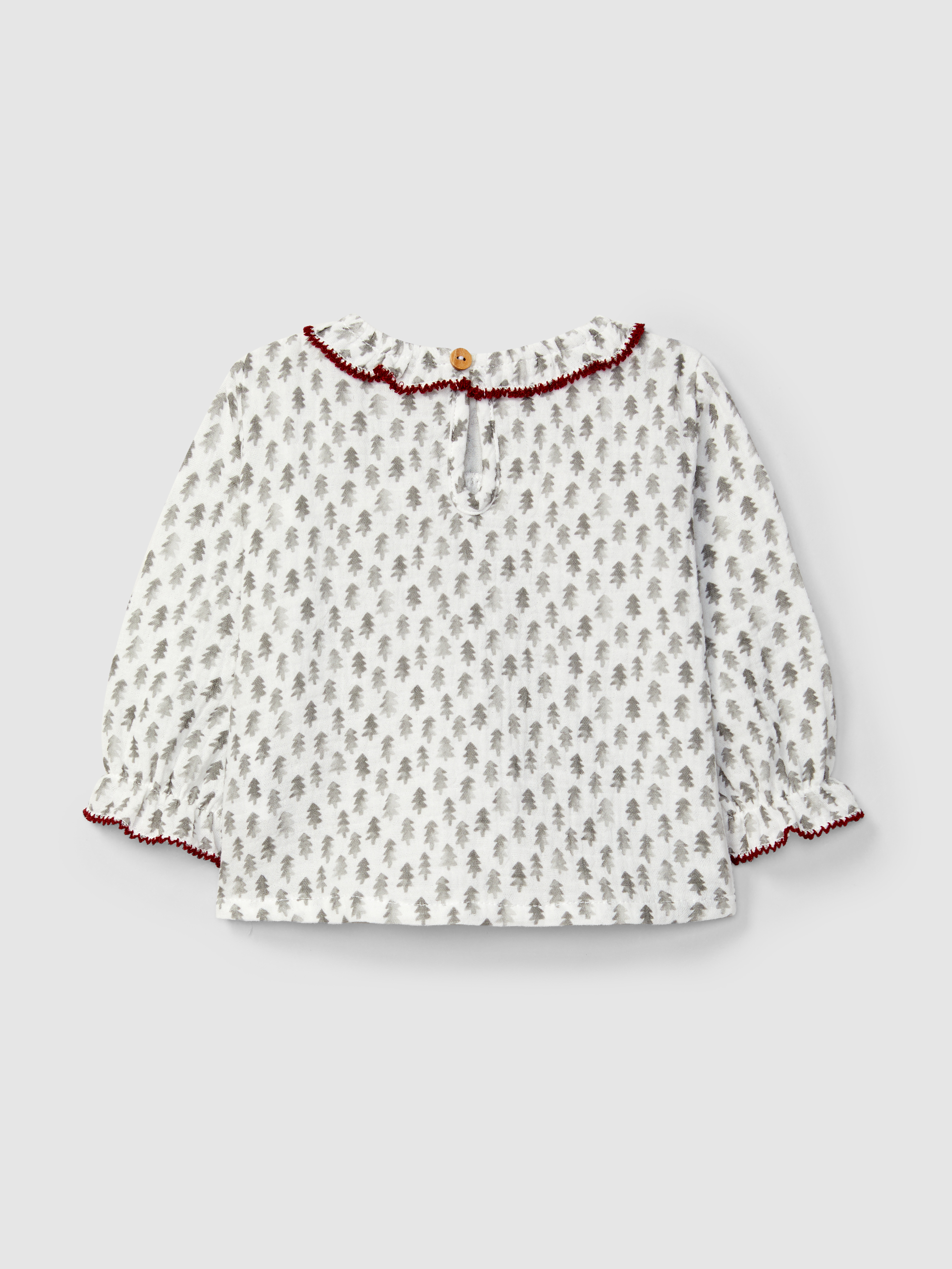 Blusa de muselina con estampado de pinos