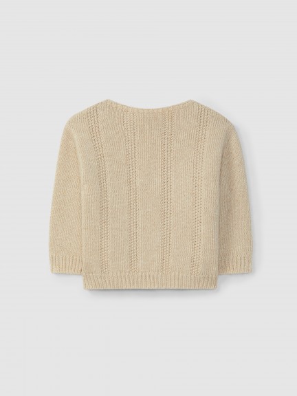 Knitted jumper with rice stitch effect Knitted jumper with rice stitch effect