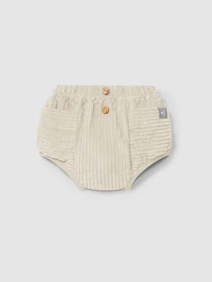 Pull-up diaper cover in ribbed velvet with pockets Pull-up diaper cover in ribbed velvet with pockets