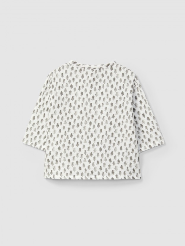 Camisa em musseline estampada Camisa em musseline estampada