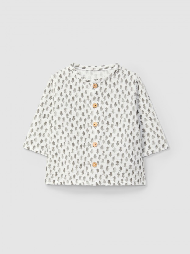 Camisa em musseline estampada Camisa em musseline estampada