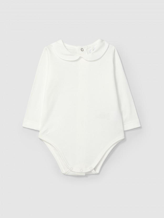 Body col peter-pan � manches longues