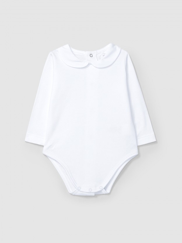 Body gola peter-pan com manga comprida Body gola peter-pan com manga comprida