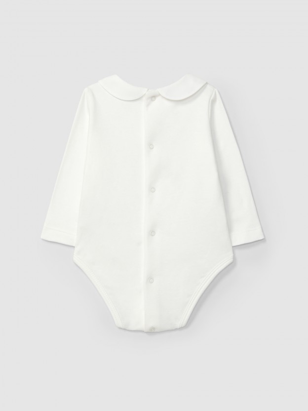 Body col peter-pan � manches longues