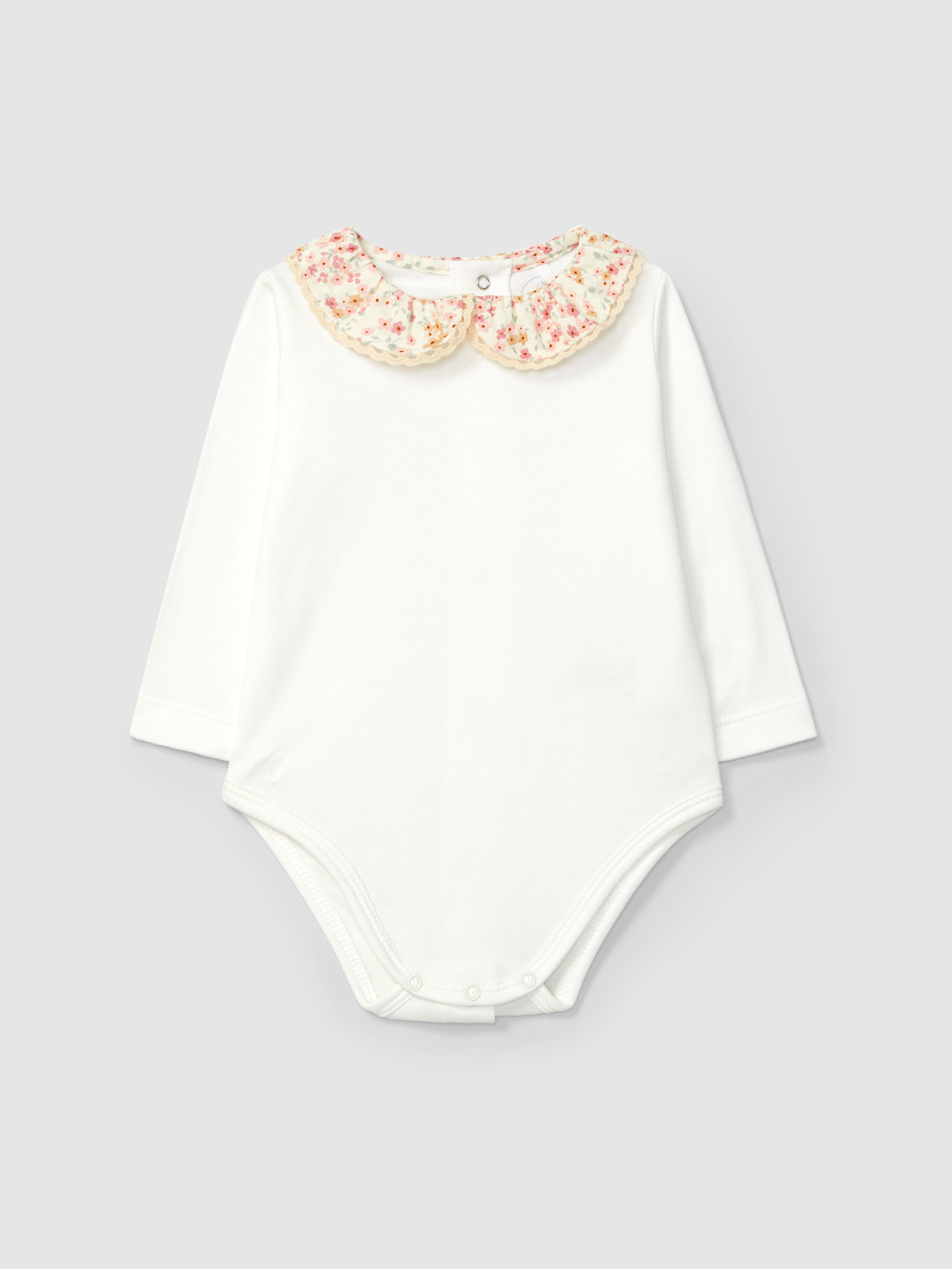 Body gola tecido floral com detalhe de renda