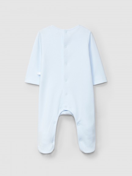 Pelele sin cuello con detalle de cinta bordada Pelele sin cuello con detalle de cinta bordada