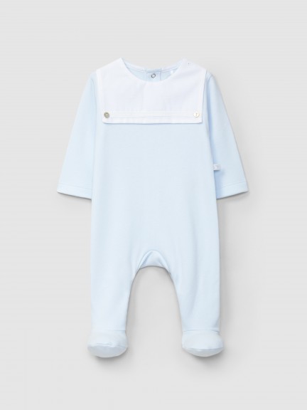 Pelele sin cuello con detalle de cinta bordada