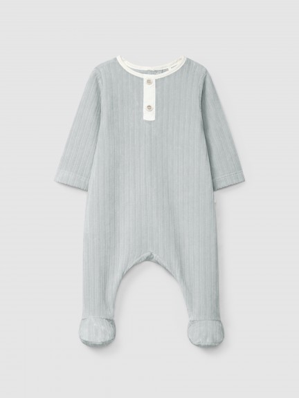 Babygrow sem gola em veludo canelado