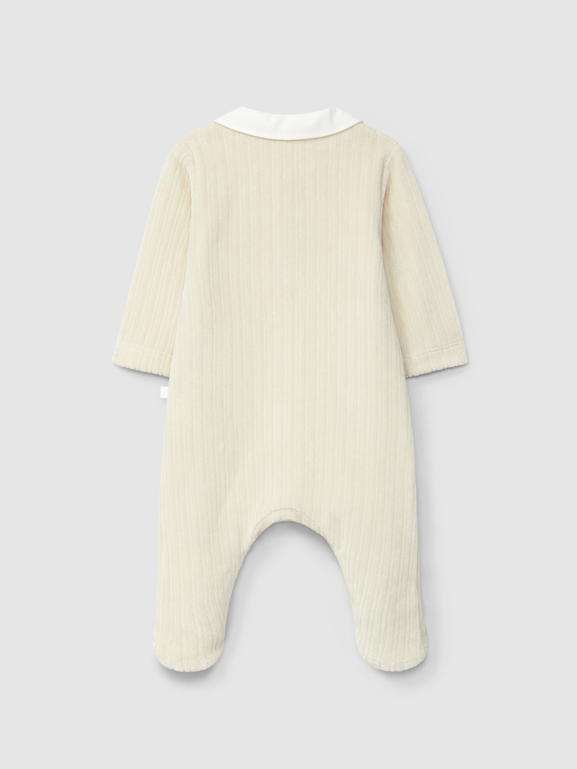 Babygrow em veludo canelado com gola redonda