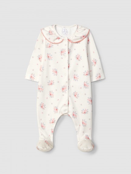 Pelele estampado floral con cuello