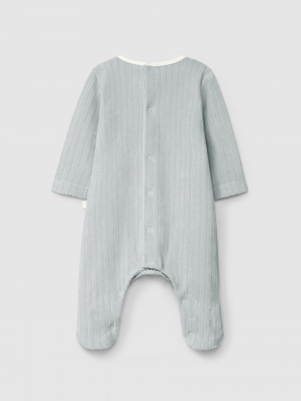 Babygrow à col rond en velours cannelé Babygrow à col rond en velours cannelé