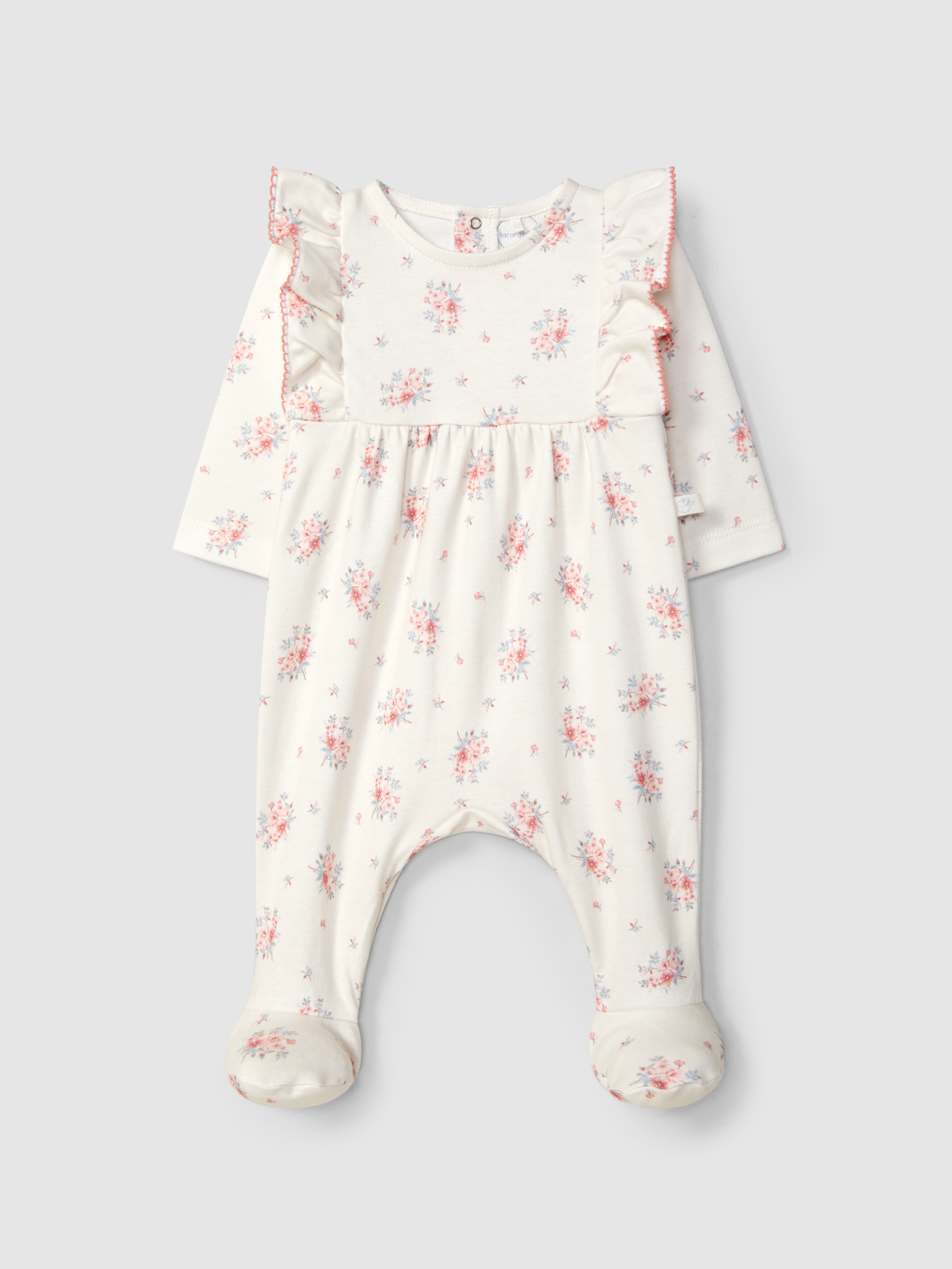 Babygrow imprimé à fleurs avec détail de volant