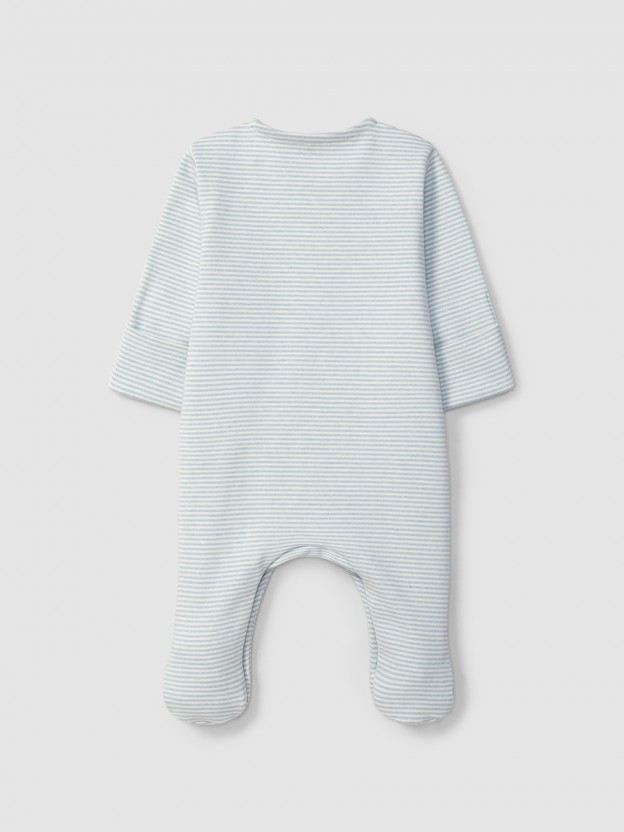 Babygrow � rayures avec poche