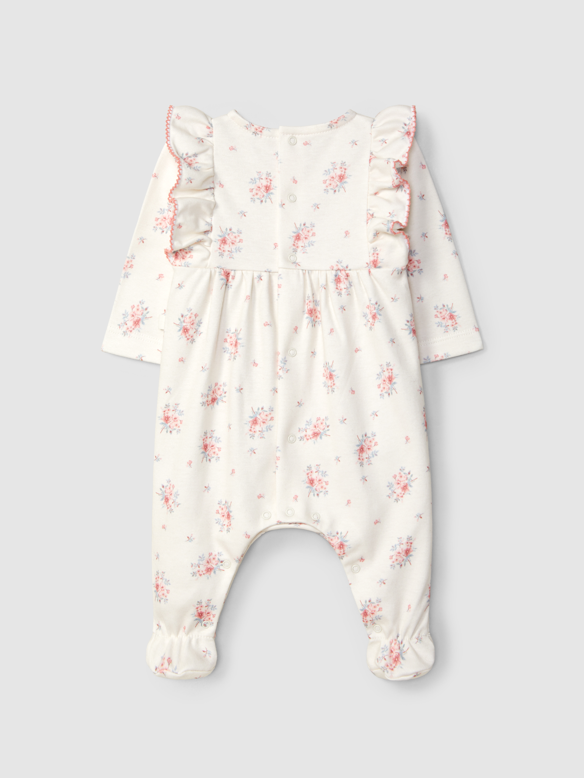 Babygrow imprimé à fleurs avec détail de volant
