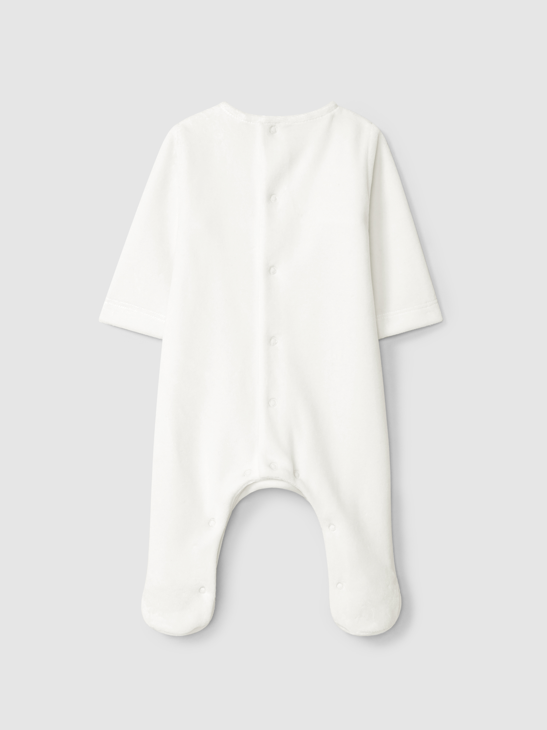 Pelele en terciopleo con detalle de smocks