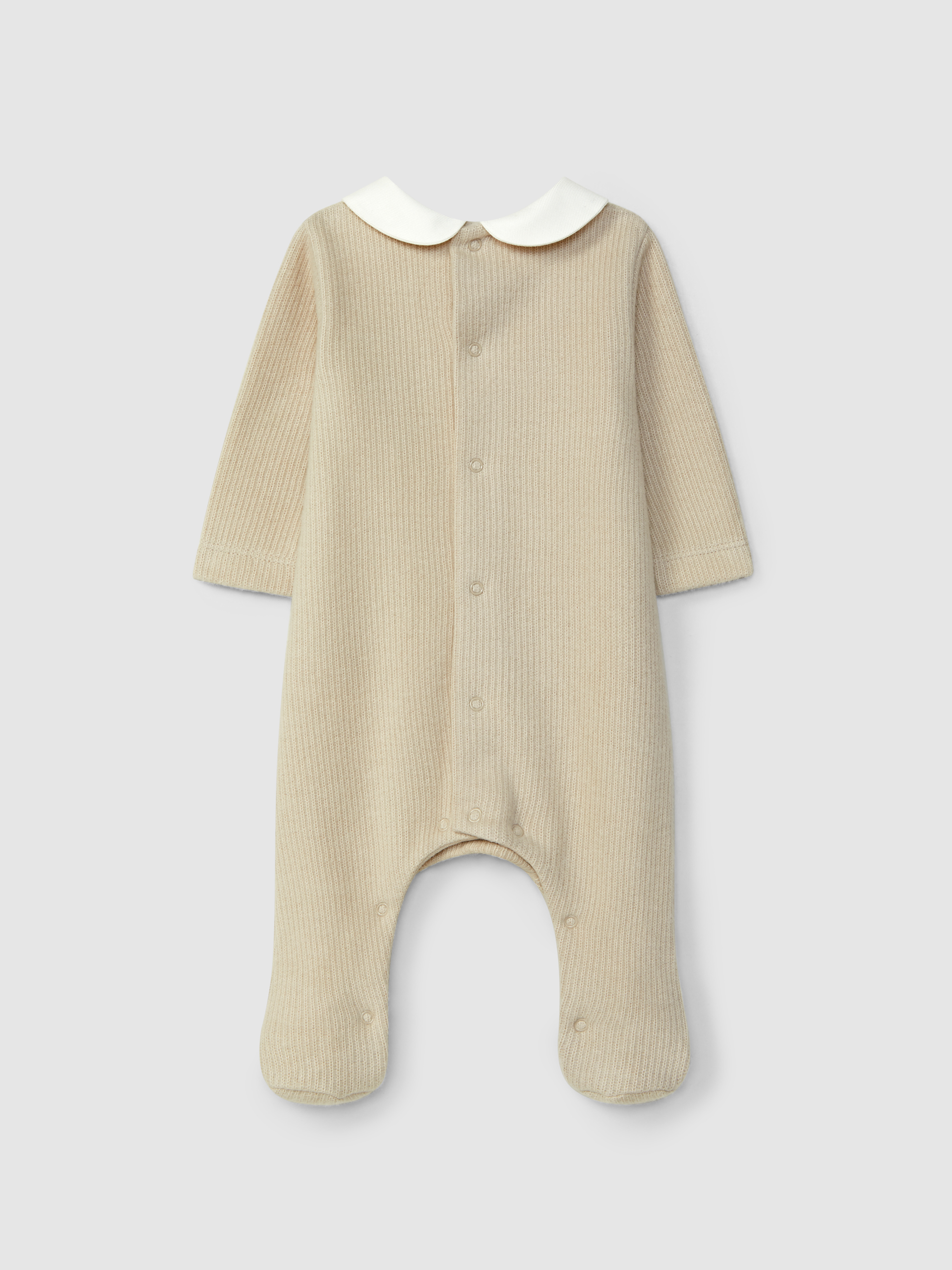Organic cotton babygrow with round collar