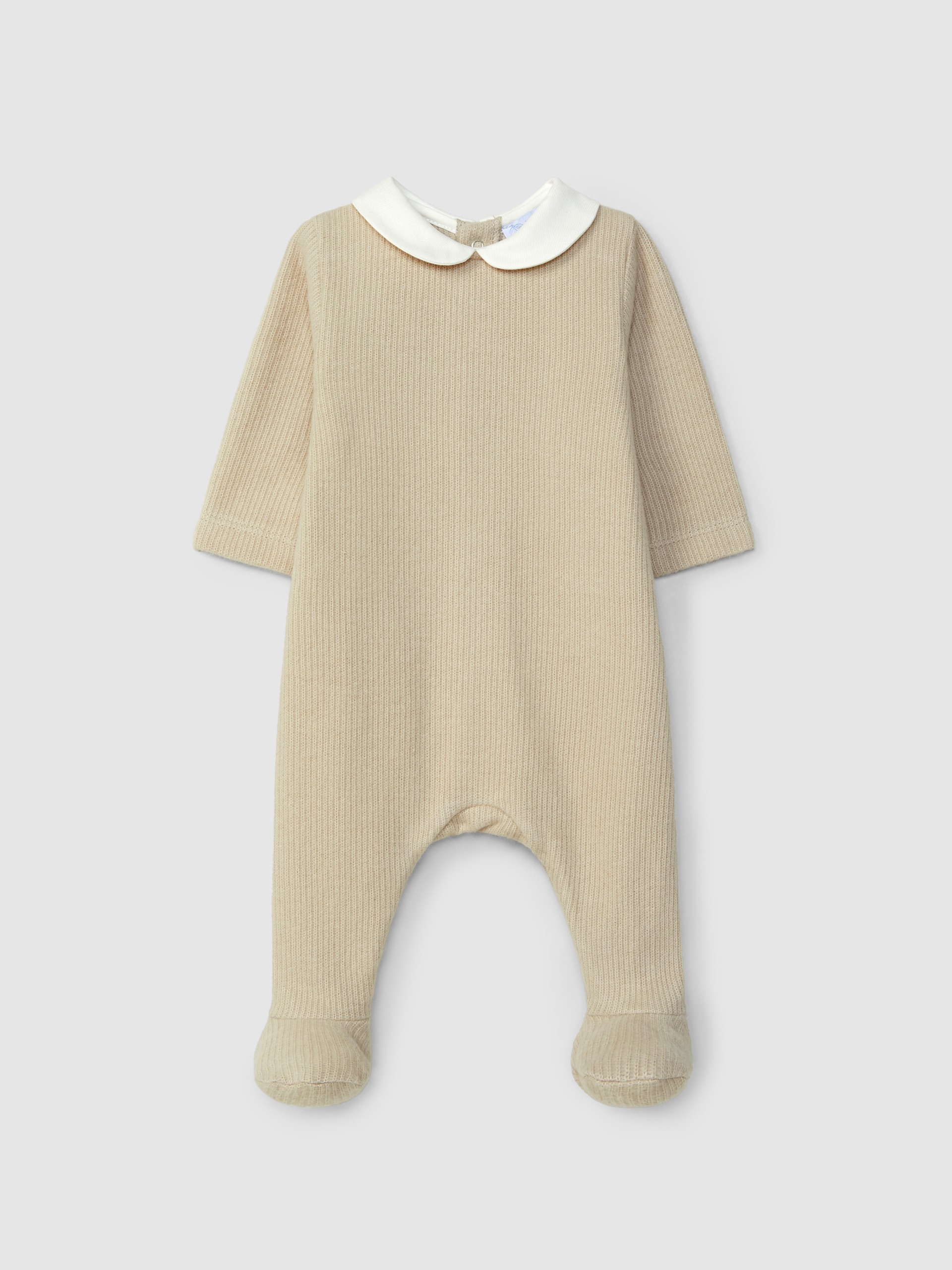 Organic cotton babygrow with round collar