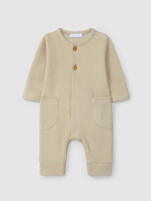 Organic cotton jumpsuit with pockets Organic cotton jumpsuit with pockets