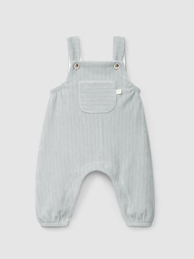 Ribbed velvet dungarees with pocket Ribbed velvet dungarees with pocket