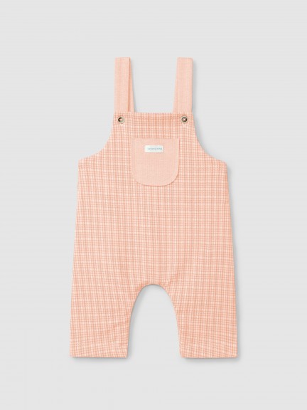 Jacquard knit dungarees with tattersall with pocket Jacquard knit dungarees with tattersall with pocket