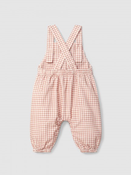 Vichy check dungarees ruffled detail Vichy check dungarees ruffled detail
