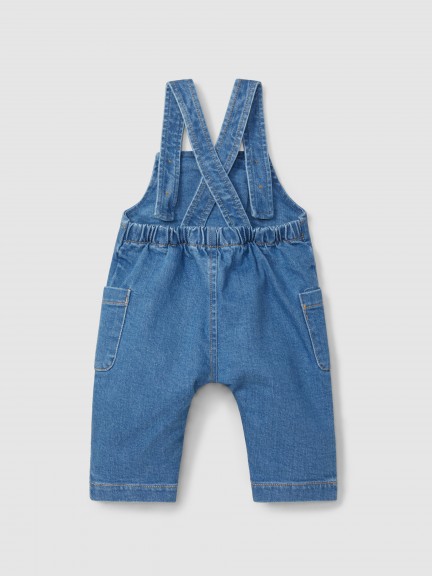 Denim dungarees with side pockets Denim dungarees with side pockets