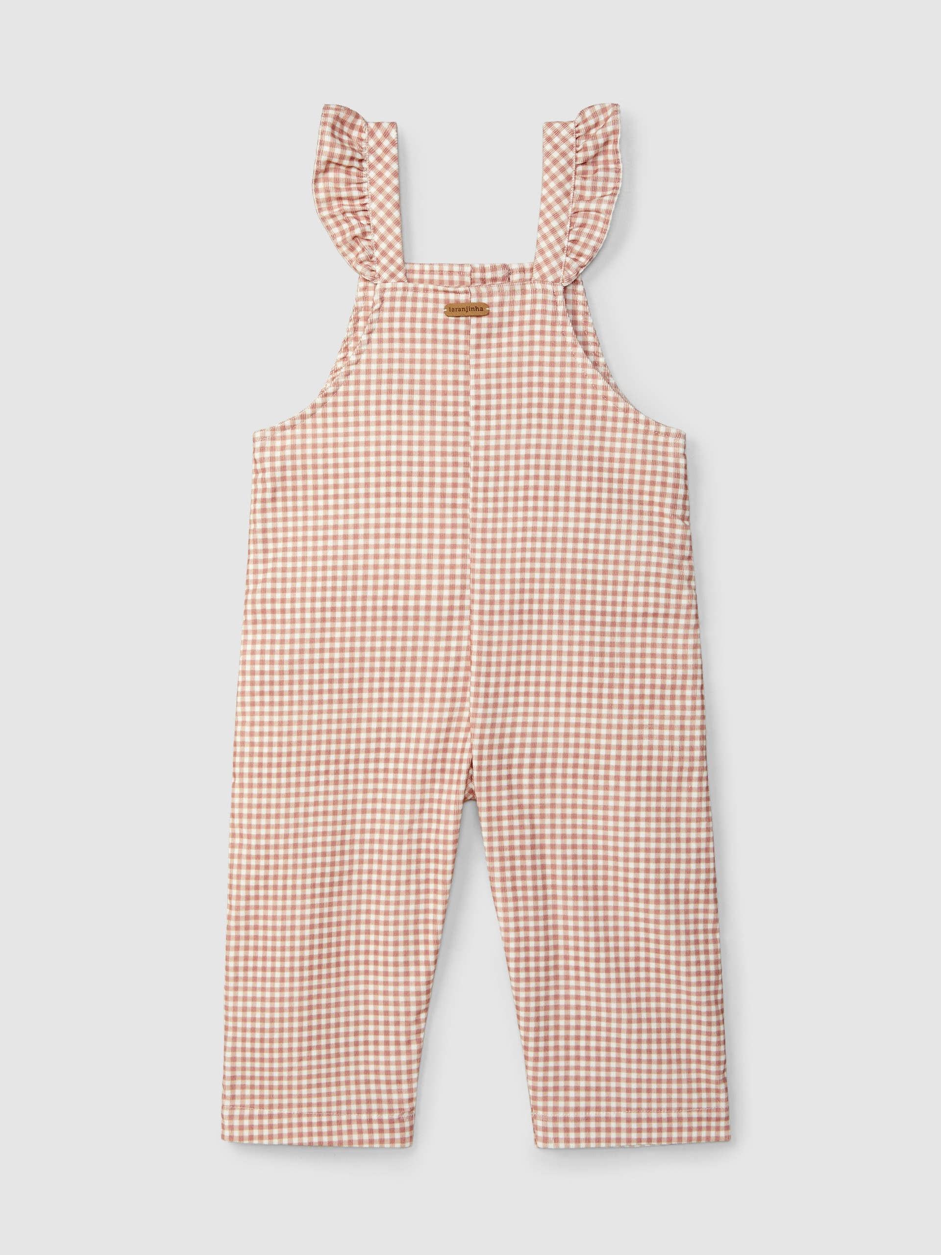 Dungarees vichy check and ruffled detail