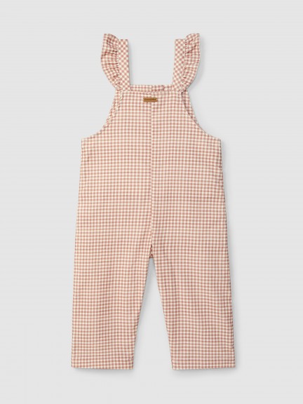 Dungarees vichy check and ruffled detail Dungarees vichy check and ruffled detail