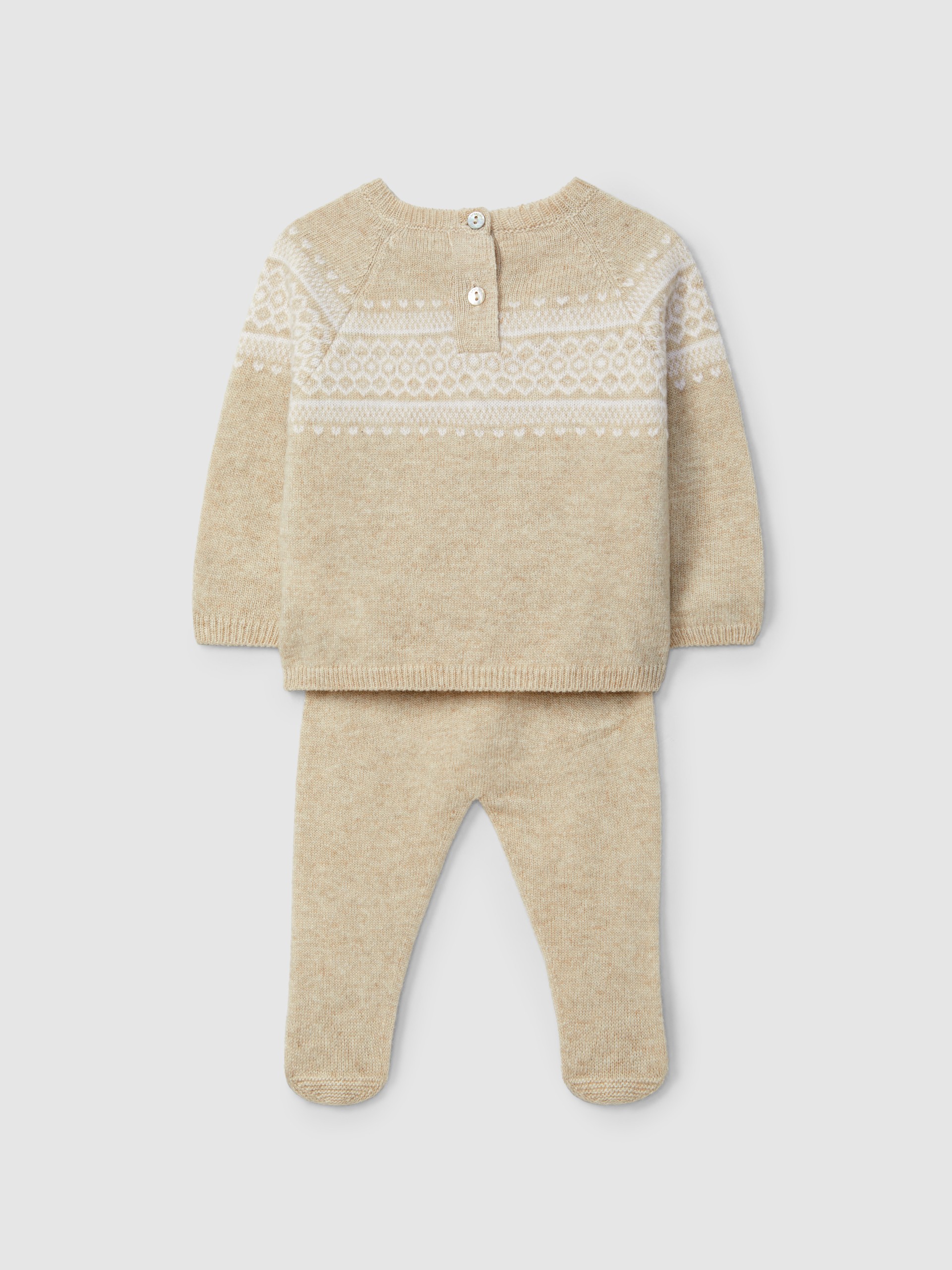 Fato de duas peças tricotado com jacquard
