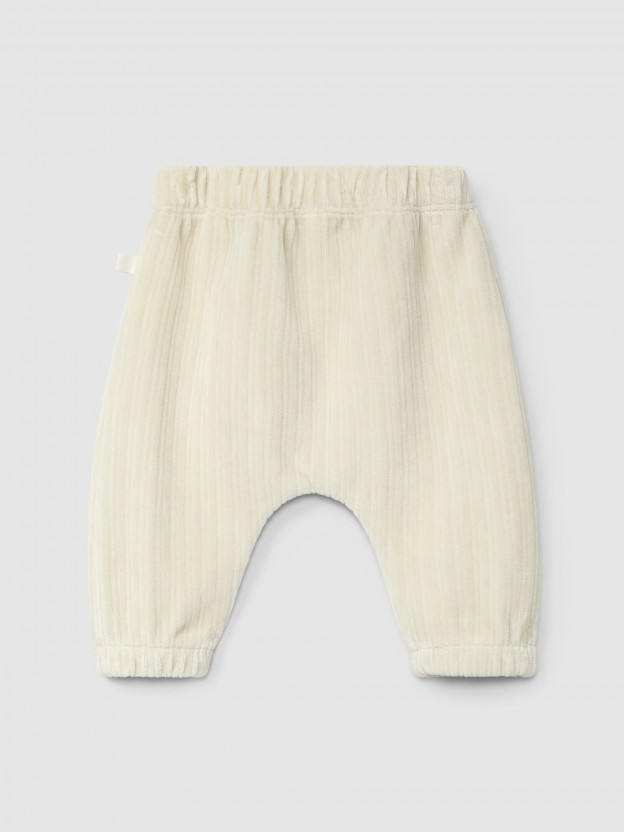 Pantalón pull-up terciopelo acanalado con bolsillo Pantalón pull-up terciopelo acanalado con bolsillo